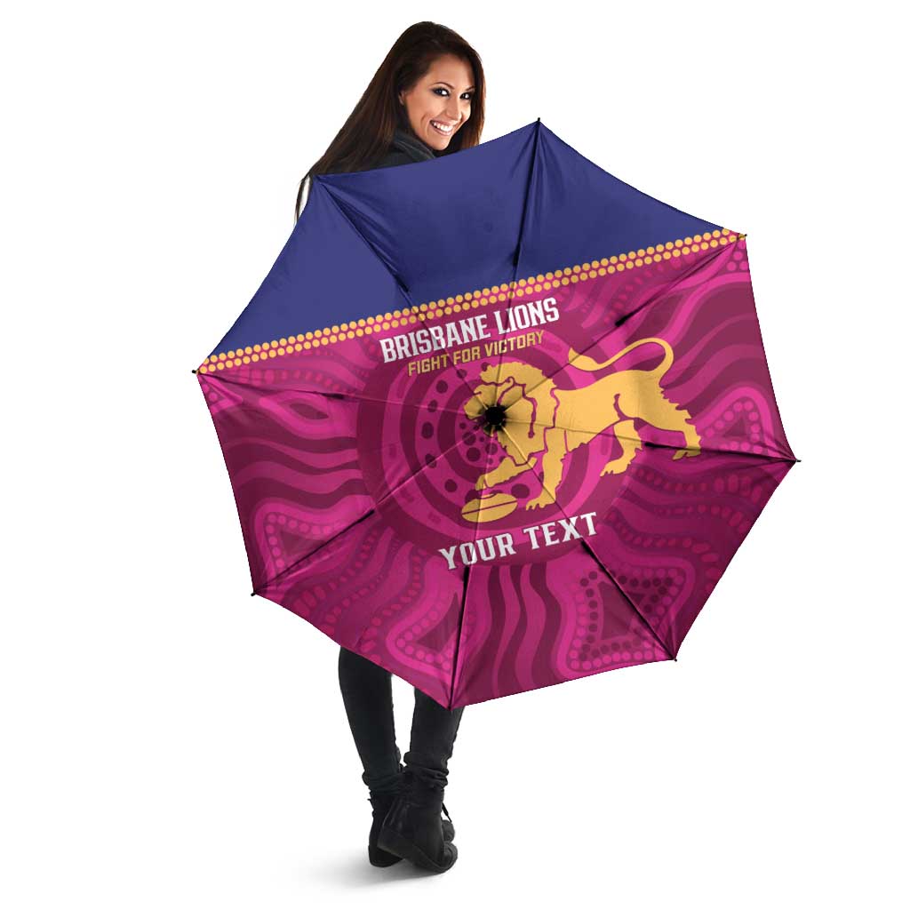 AFL Lions Football Custom Umbrella Brisbane Fight For Victory Indigenous Art - Aussie Hoodie