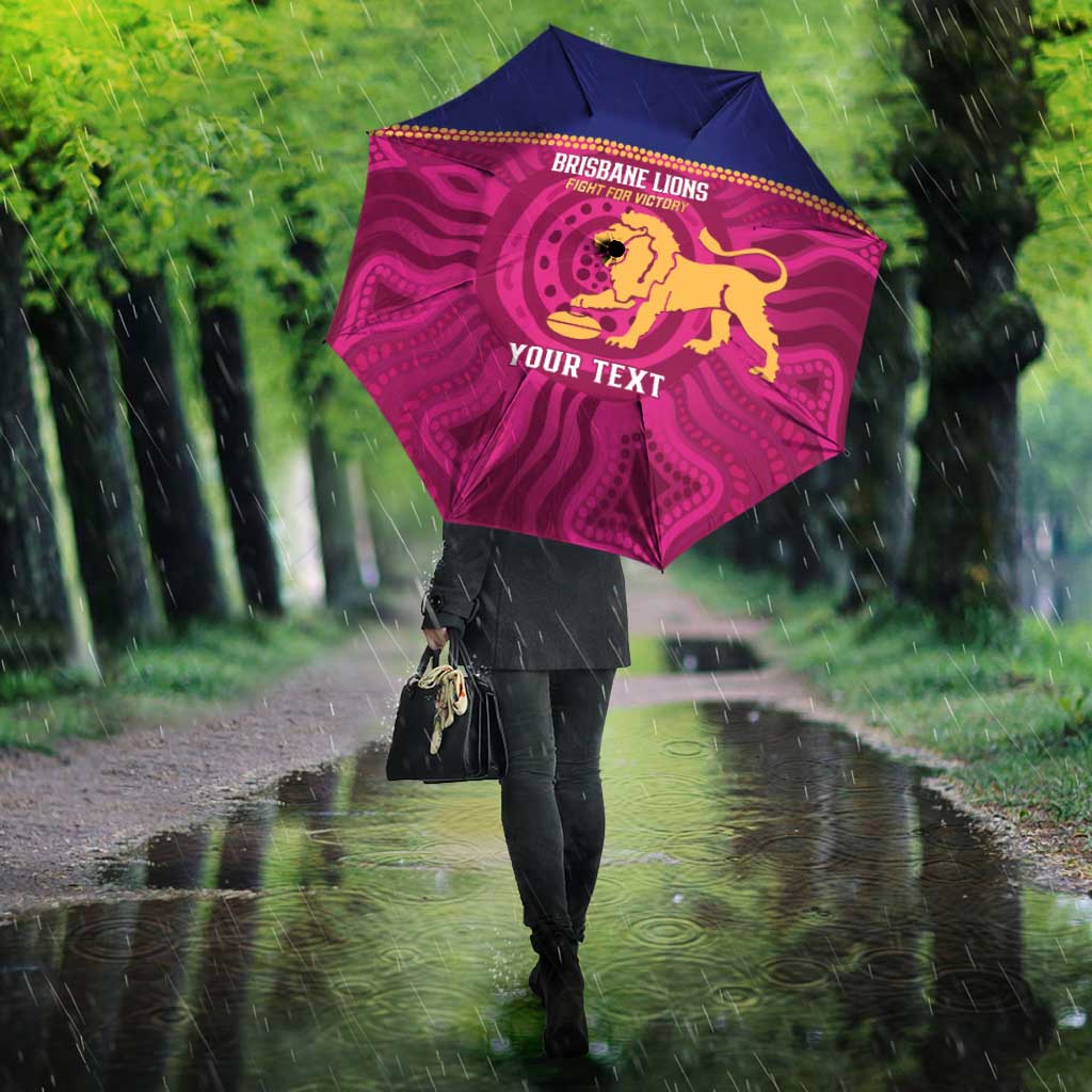 AFL Lions Football Custom Umbrella Brisbane Fight For Victory Indigenous Art - Aussie Hoodie
