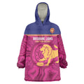 AFL Lions Football Custom Wearable Blanket Hoodie Brisbane Fight For Victory Indigenous Art - Aussie Hoodie