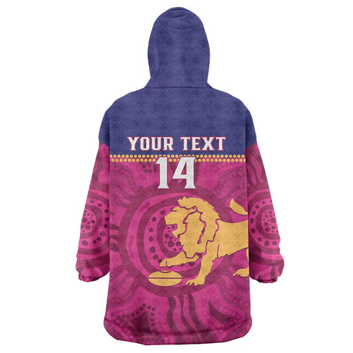 AFL Lions Football Custom Wearable Blanket Hoodie Brisbane Fight For Victory Indigenous Art - Aussie Hoodie