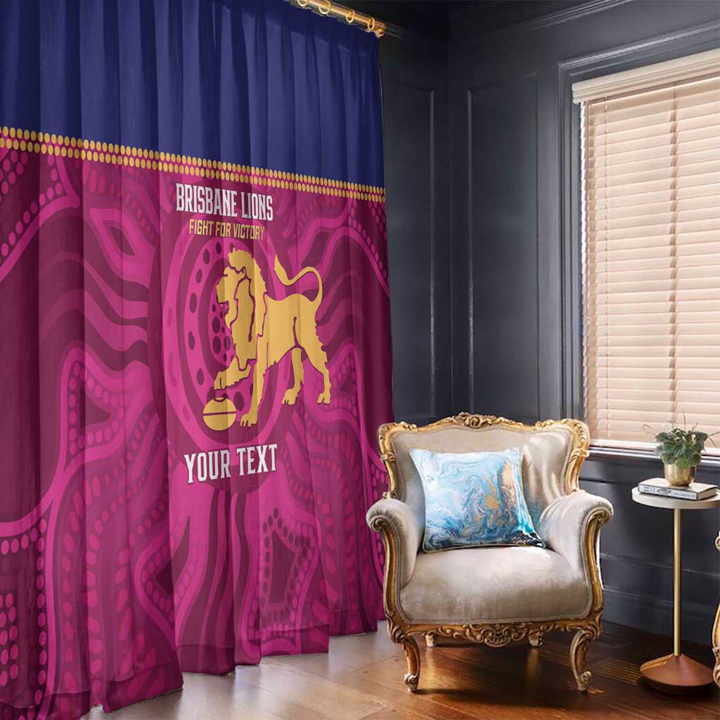 AFL Lions Football Custom Window Curtain Brisbane Fight For Victory Indigenous Art - Aussie Hoodie