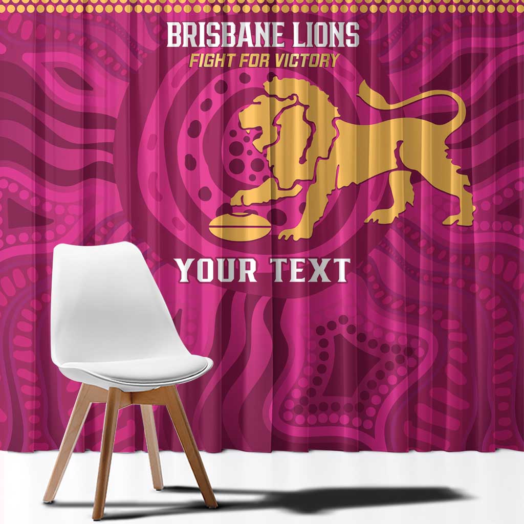 AFL Lions Football Custom Window Curtain Brisbane Fight For Victory Indigenous Art - Aussie Hoodie