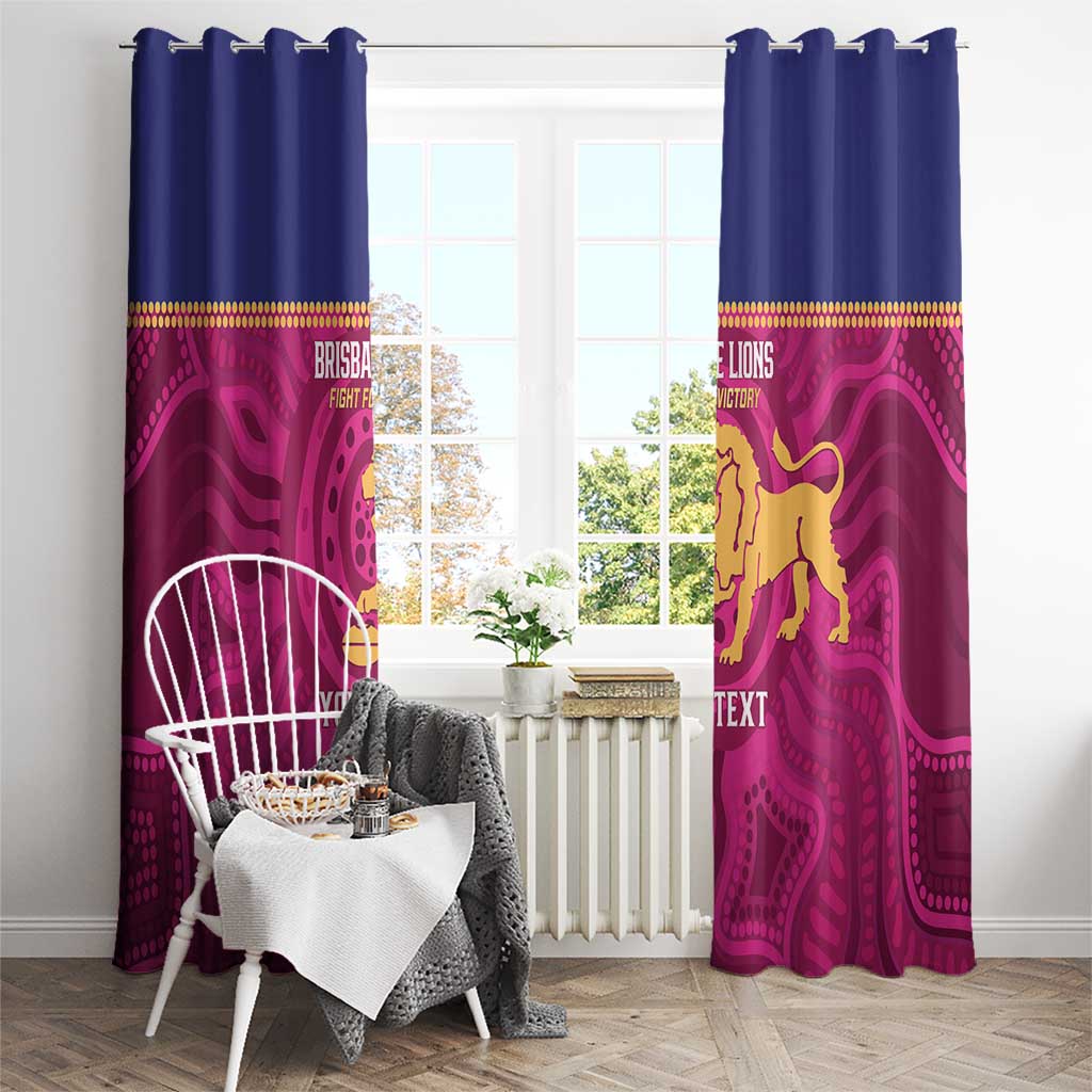 AFL Lions Football Custom Window Curtain Brisbane Fight For Victory Indigenous Art - Aussie Hoodie