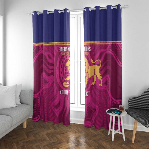 AFL Lions Football Custom Window Curtain Brisbane Fight For Victory Indigenous Art - Aussie Hoodie