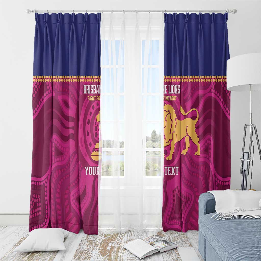 AFL Lions Football Custom Window Curtain Brisbane Fight For Victory Indigenous Art - Aussie Hoodie
