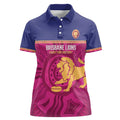 AFL Lions Football Custom Women Polo Shirt Brisbane Fight For Victory Indigenous Art - Aussie Hoodie