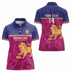 AFL Lions Football Custom Women Polo Shirt Brisbane Fight For Victory Indigenous Art - Aussie Hoodie