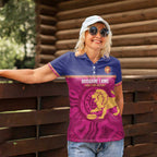 AFL Lions Football Custom Women Polo Shirt Brisbane Fight For Victory Indigenous Art - Aussie Hoodie