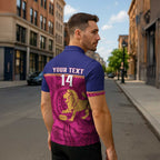 AFL Lions Football Custom Zipper Polo Shirt Brisbane Fight For Victory Indigenous Art - Aussie Hoodie