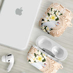 Australia Long-billed Corella AirPods Case Cacatua Tenuirostris Plumeria Aboriginal Art - Aussie Hoodie