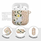 Australia Long-billed Corella AirPods Case Cacatua Tenuirostris Plumeria Aboriginal Art - Aussie Hoodie