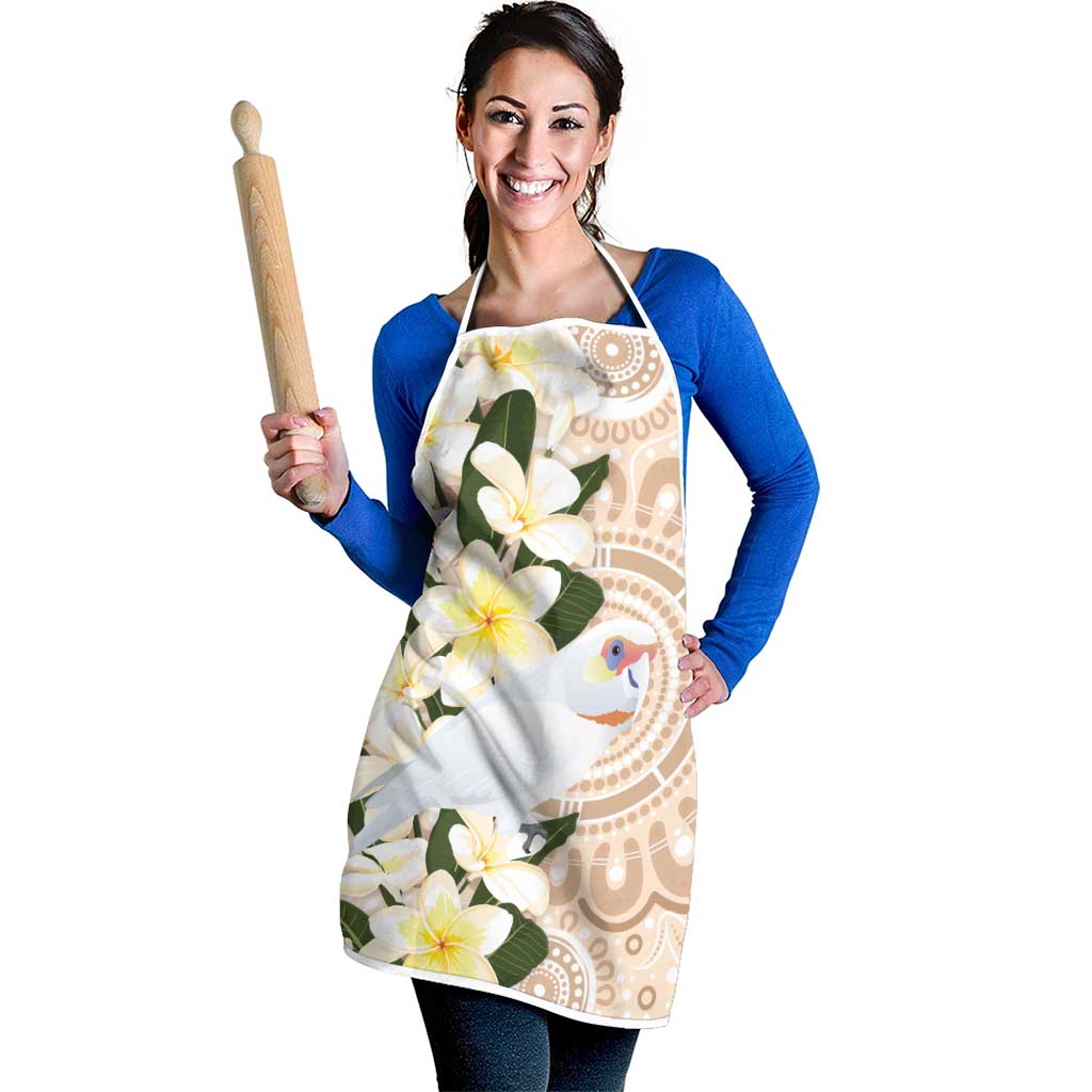 Australia Long-billed Corella Apron Cacatua Tenuirostris Plumeria Aboriginal Art - Aussie Hoodie