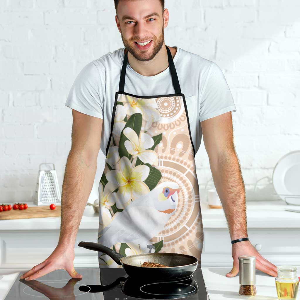 Australia Long-billed Corella Apron Cacatua Tenuirostris Plumeria Aboriginal Art - Aussie Hoodie