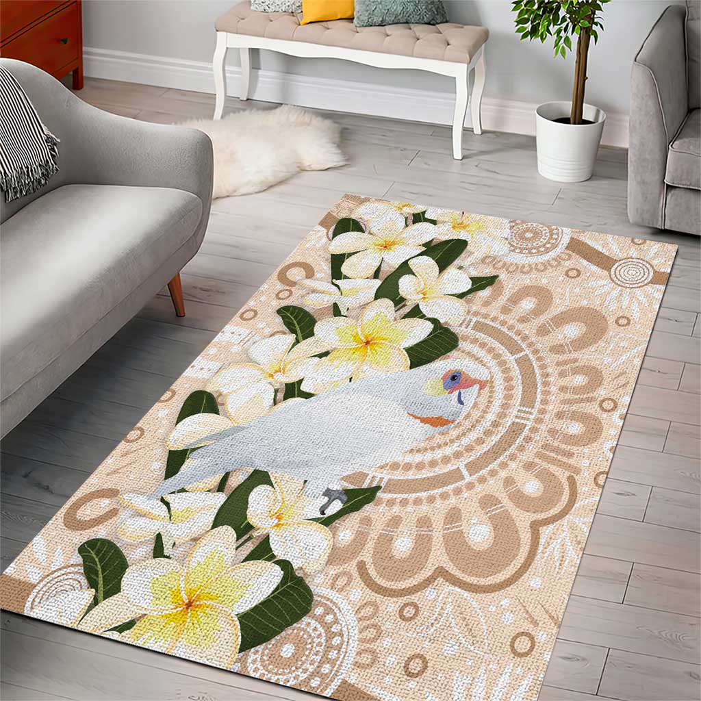 Australia Long-billed Corella Area Rug Cacatua Tenuirostris Plumeria Aboriginal Art - Aussie Hoodie