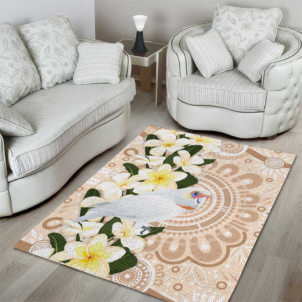 Australia Long-billed Corella Area Rug Cacatua Tenuirostris Plumeria Aboriginal Art - Aussie Hoodie