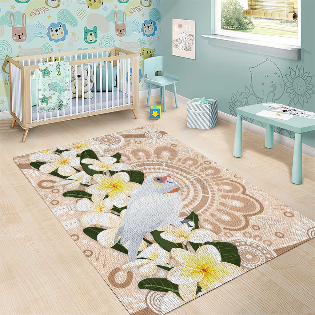 Australia Long-billed Corella Area Rug Cacatua Tenuirostris Plumeria Aboriginal Art - Aussie Hoodie