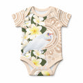 Australia Long-billed Corella Baby Onesie Cacatua Tenuirostris Plumeria Aboriginal Art