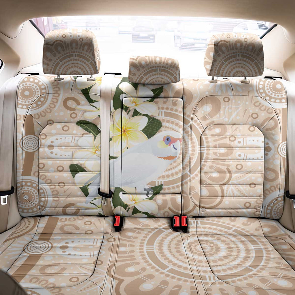 Australia Long-billed Corella Back Car Seat Cover Cacatua Tenuirostris Plumeria Aboriginal Art - Aussie Hoodie