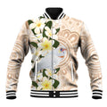 Australia Long-billed Corella Baseball Jacket Cacatua Tenuirostris Plumeria Aboriginal Art - Aussie Hoodie