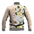 Australia Long-billed Corella Baseball Jacket Cacatua Tenuirostris Plumeria Aboriginal Art - Aussie Hoodie