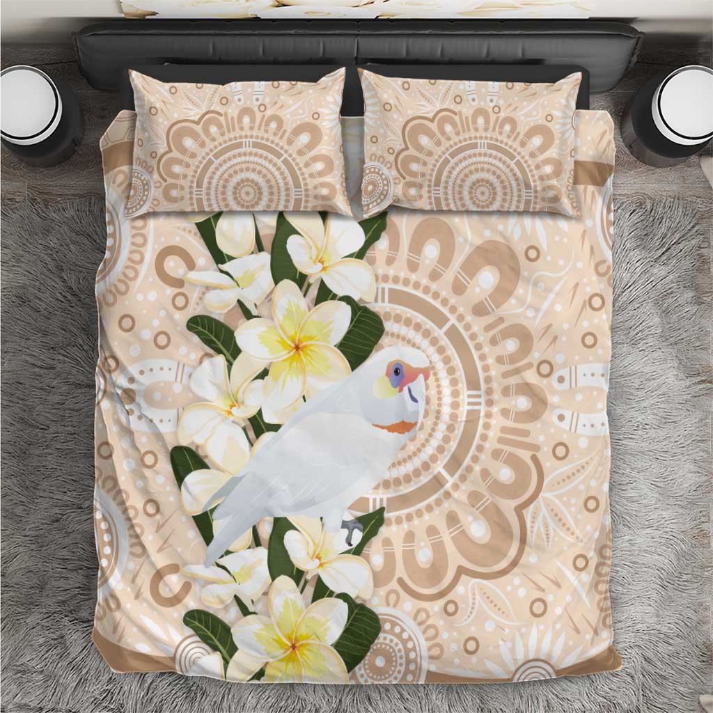 Australia Long-billed Corella Bedding Set Cacatua Tenuirostris Plumeria Aboriginal Art - Aussie Hoodie