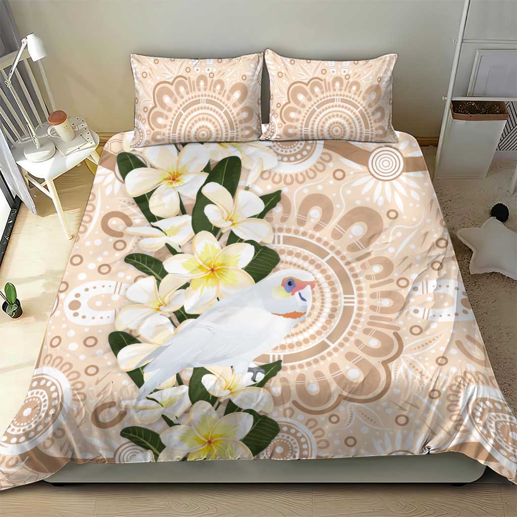 Australia Long-billed Corella Bedding Set Cacatua Tenuirostris Plumeria Aboriginal Art - Aussie Hoodie