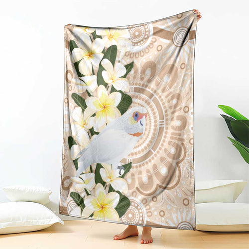Australia Long-billed Corella Blanket Cacatua Tenuirostris Plumeria Aboriginal Art - Aussie Hoodie