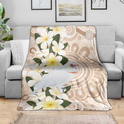 Australia Long-billed Corella Blanket Cacatua Tenuirostris Plumeria Aboriginal Art - Aussie Hoodie