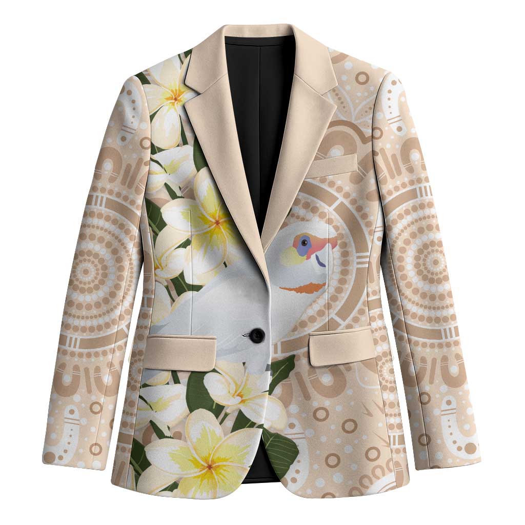 Australia Long-billed Corella Blazer Cacatua Tenuirostris Plumeria Aboriginal Art - Aussie Hoodie