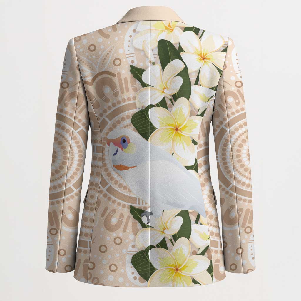 Australia Long-billed Corella Blazer Cacatua Tenuirostris Plumeria Aboriginal Art - Aussie Hoodie