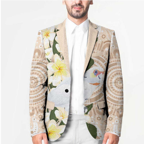Australia Long-billed Corella Blazer Cacatua Tenuirostris Plumeria Aboriginal Art - Aussie Hoodie