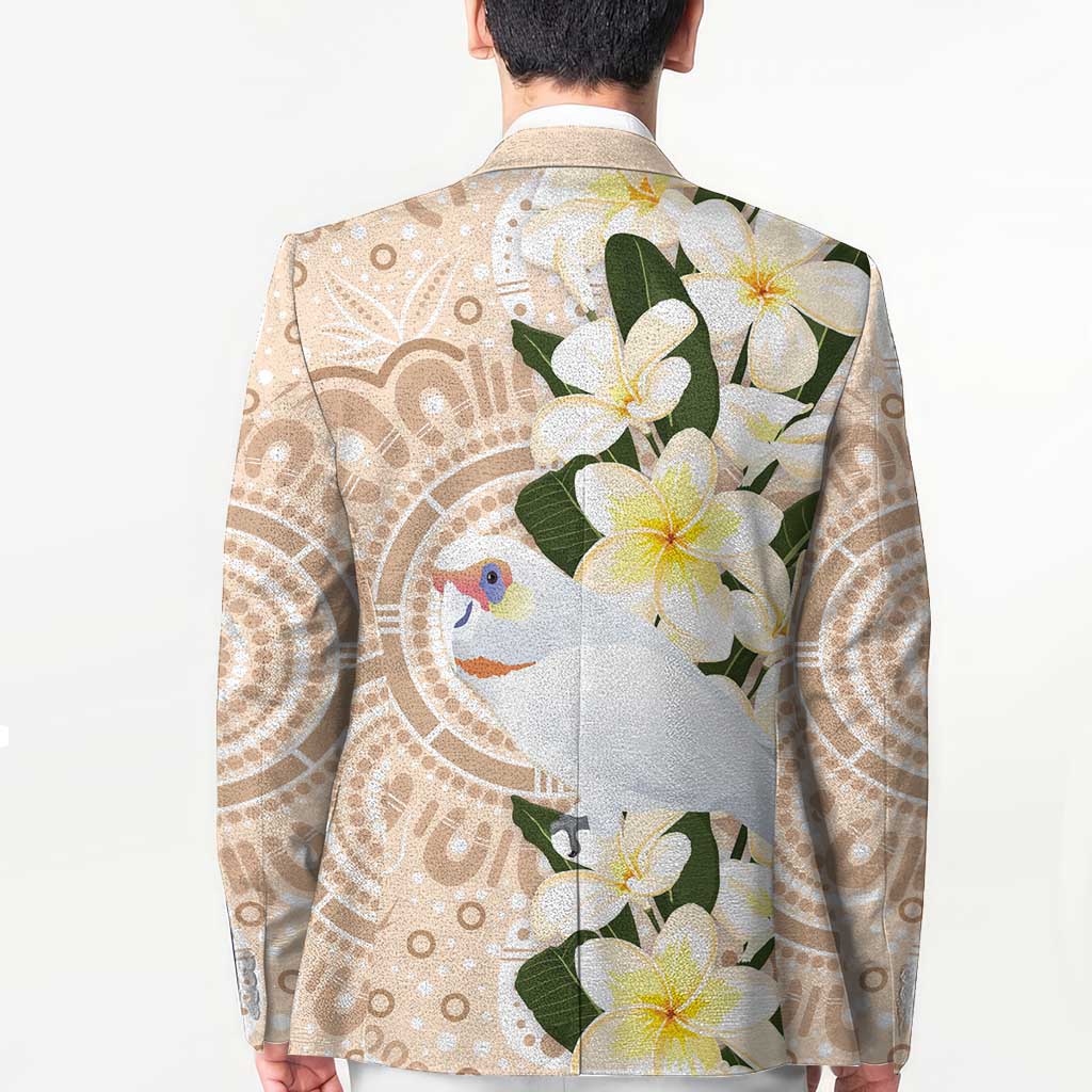 Australia Long-billed Corella Blazer Cacatua Tenuirostris Plumeria Aboriginal Art - Aussie Hoodie