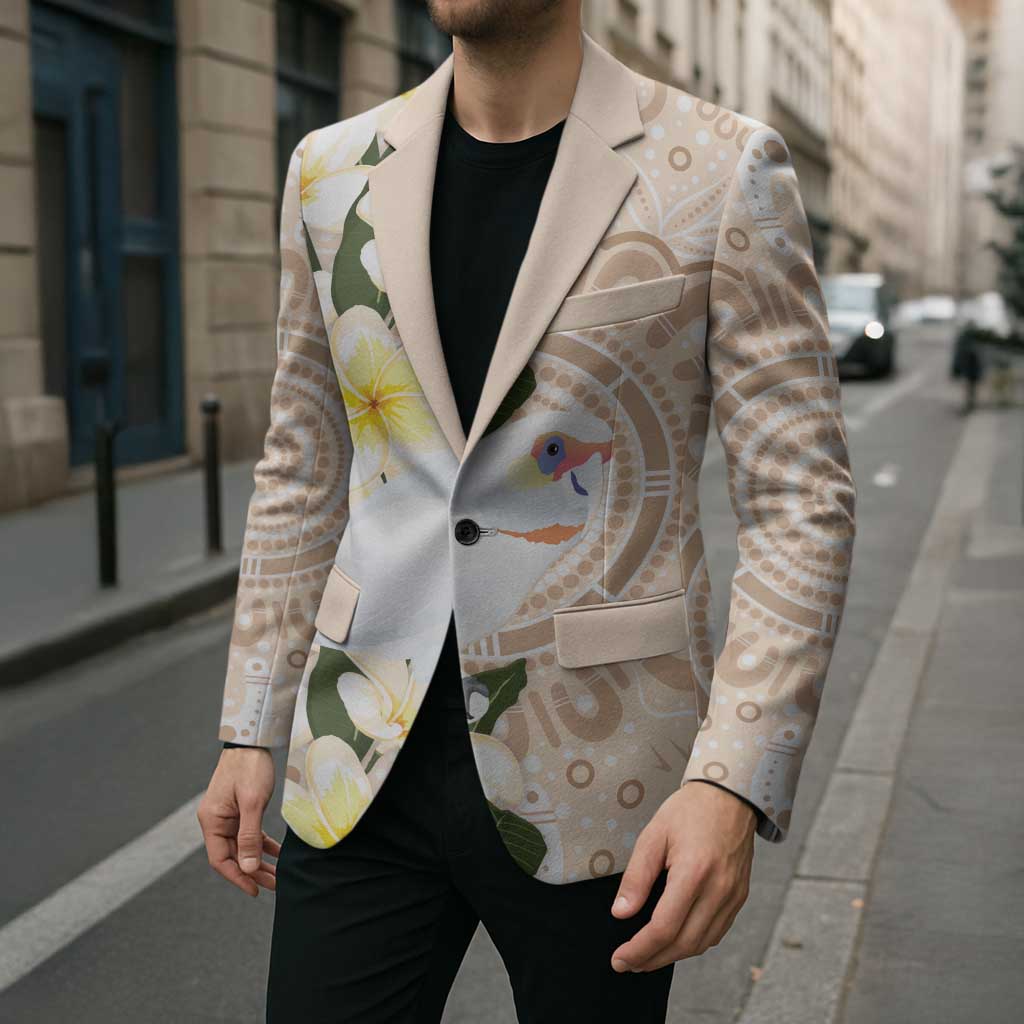 Australia Long-billed Corella Blazer Cacatua Tenuirostris Plumeria Aboriginal Art - Aussie Hoodie