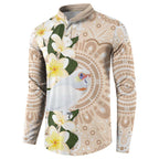 Australia Long-billed Corella Button Sweatshirt Cacatua Tenuirostris Plumeria Aboriginal Art - Aussie Hoodie