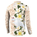 Australia Long-billed Corella Button Sweatshirt Cacatua Tenuirostris Plumeria Aboriginal Art - Aussie Hoodie