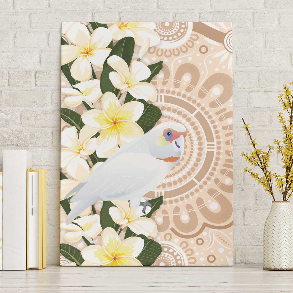 Australia Long-billed Corella Canvas Wall Art Cacatua Tenuirostris Plumeria Aboriginal Art - Aussie Hoodie