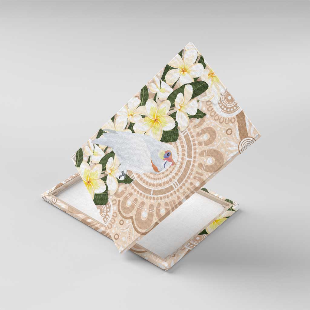 Australia Long-billed Corella Canvas Wall Art Cacatua Tenuirostris Plumeria Aboriginal Art - Aussie Hoodie