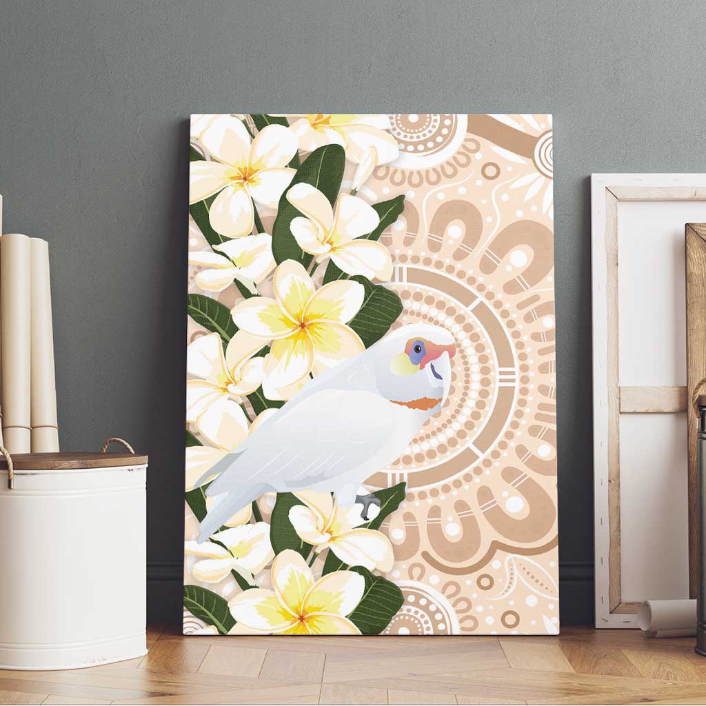 Australia Long-billed Corella Canvas Wall Art Cacatua Tenuirostris Plumeria Aboriginal Art - Aussie Hoodie