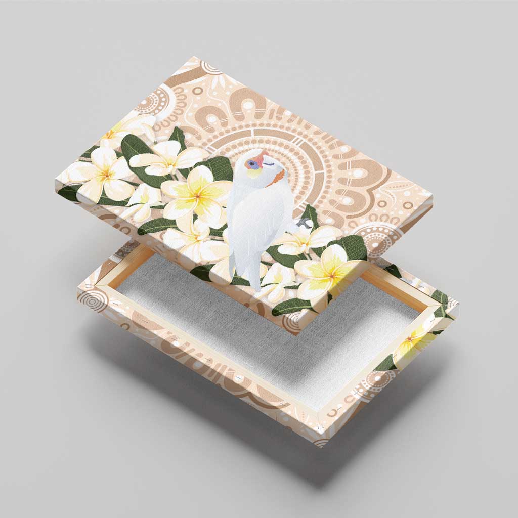 Australia Long-billed Corella Canvas Wall Art Cacatua Tenuirostris Plumeria Aboriginal Art - Aussie Hoodie