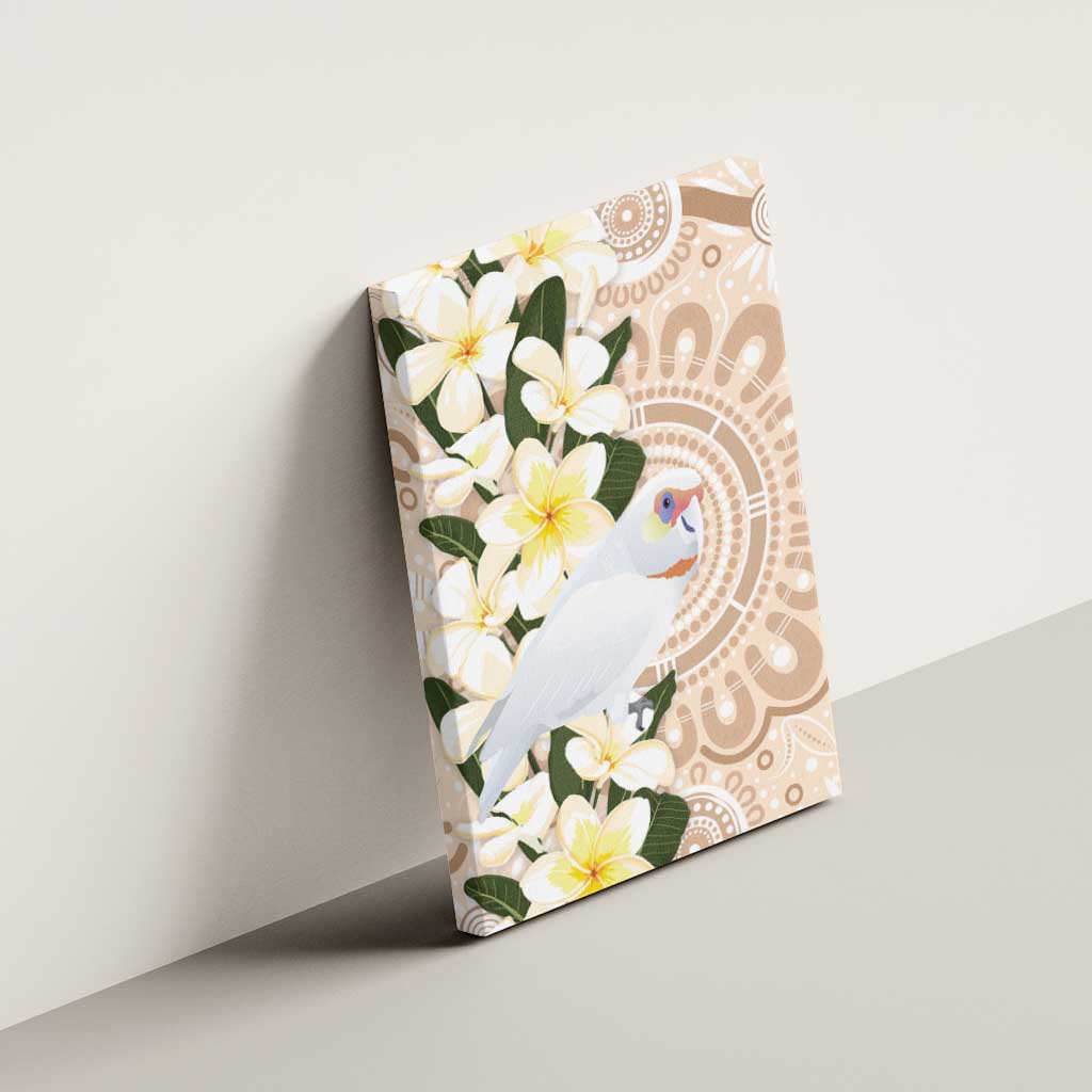 Australia Long-billed Corella Canvas Wall Art Cacatua Tenuirostris Plumeria Aboriginal Art - Aussie Hoodie