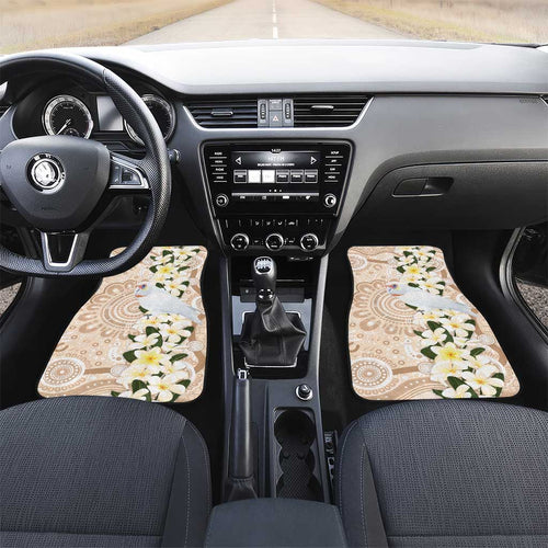 Australia Long-billed Corella Car Mats Cacatua Tenuirostris Plumeria Aboriginal Art - Aussie Hoodie