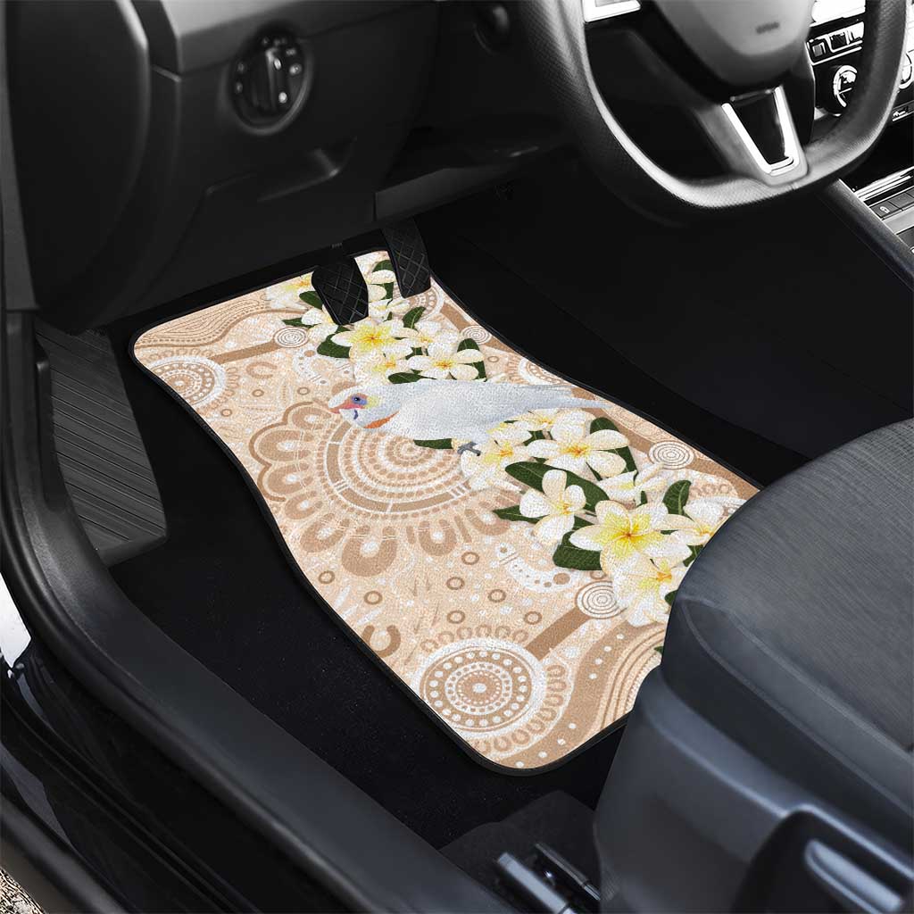 Australia Long-billed Corella Car Mats Cacatua Tenuirostris Plumeria Aboriginal Art - Aussie Hoodie