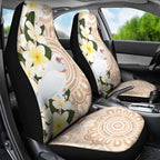 Australia Long-billed Corella Car Seat Cover Cacatua Tenuirostris Plumeria Aboriginal Art - Aussie Hoodie