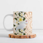 Australia Long-billed Corella Ceramic Mug Cacatua Tenuirostris Plumeria Aboriginal Art - Aussie Hoodie