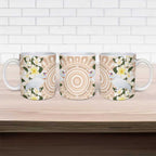 Australia Long-billed Corella Ceramic Mug Cacatua Tenuirostris Plumeria Aboriginal Art - Aussie Hoodie