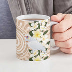 Australia Long-billed Corella Ceramic Mug Cacatua Tenuirostris Plumeria Aboriginal Art - Aussie Hoodie