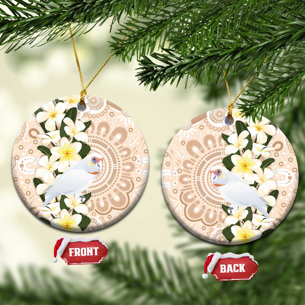 Australia Long-billed Corella Ceramic Ornament Cacatua Tenuirostris Plumeria Aboriginal Art - Aussie Hoodie