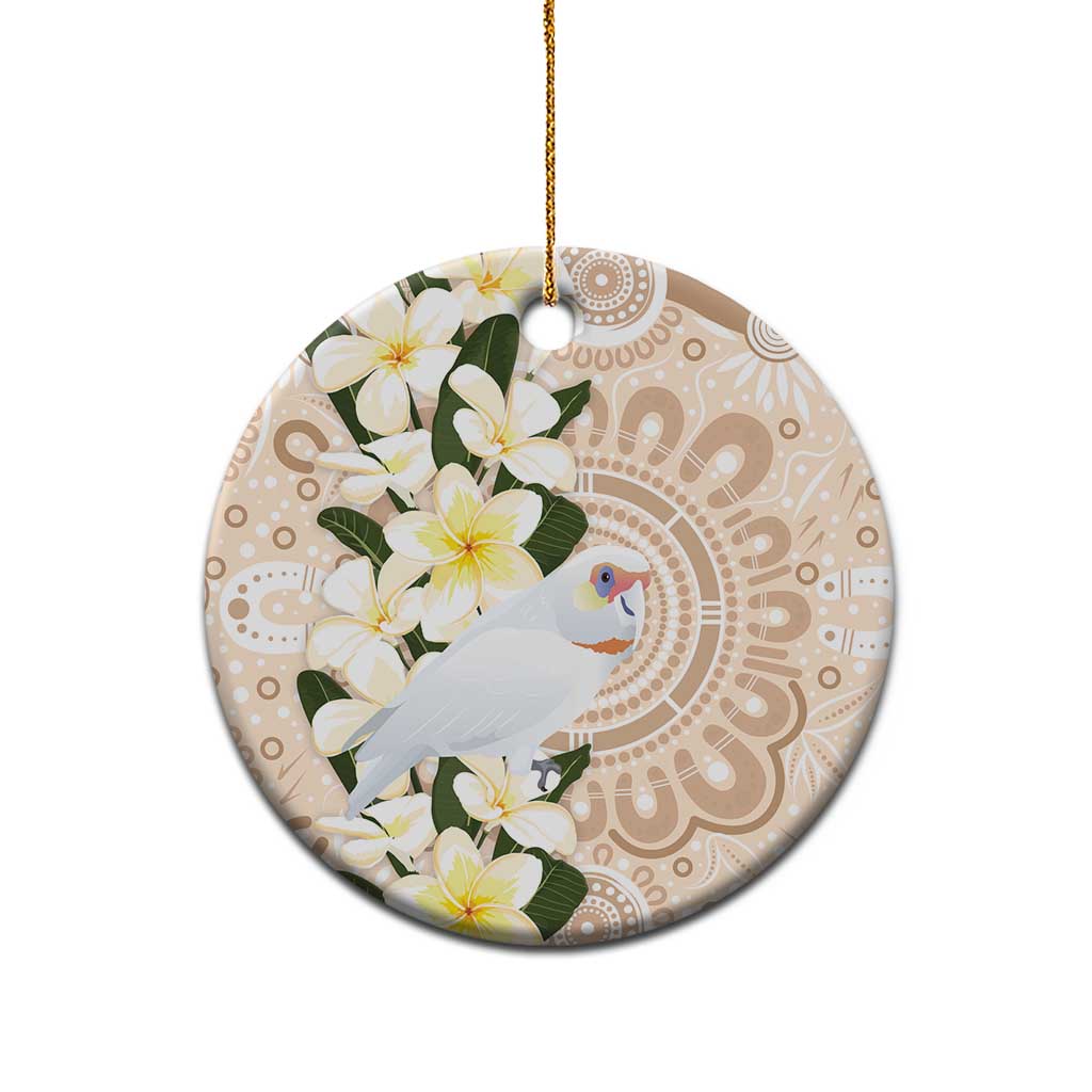 Australia Long-billed Corella Ceramic Ornament Cacatua Tenuirostris Plumeria Aboriginal Art - Aussie Hoodie