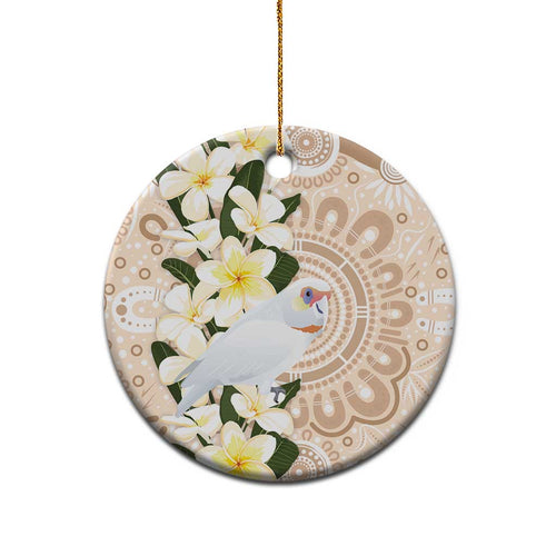 Australia Long-billed Corella Ceramic Ornament Cacatua Tenuirostris Plumeria Aboriginal Art - Aussie Hoodie
