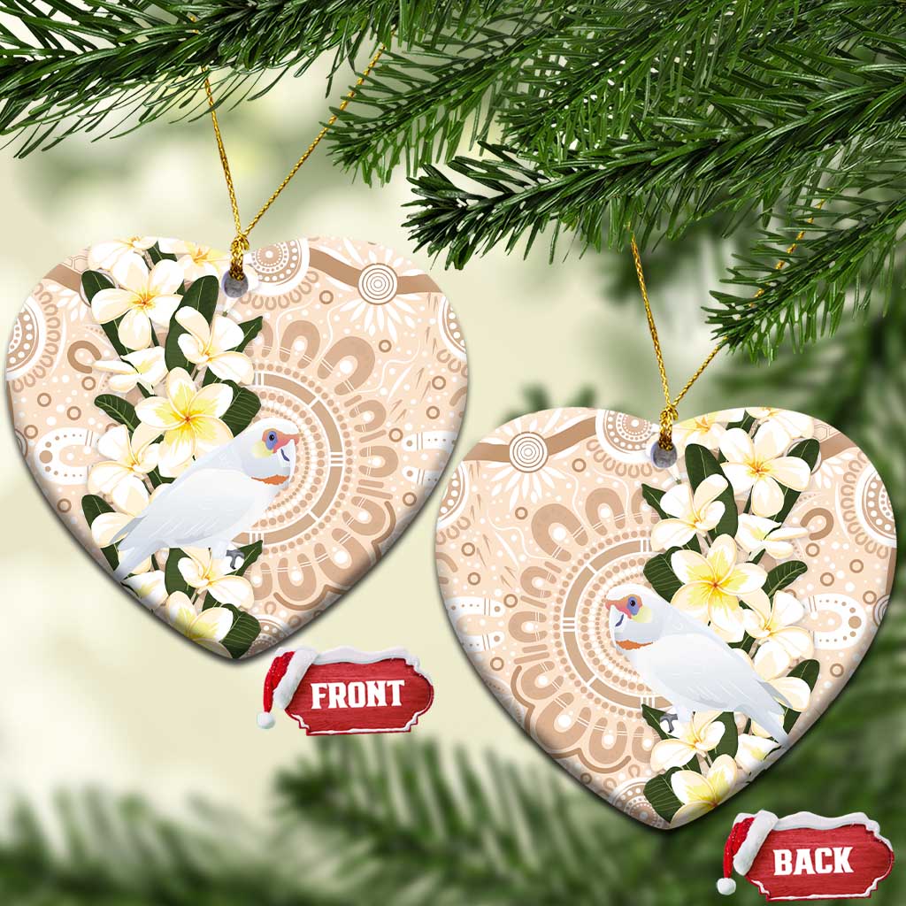 Australia Long-billed Corella Ceramic Ornament Cacatua Tenuirostris Plumeria Aboriginal Art - Aussie Hoodie